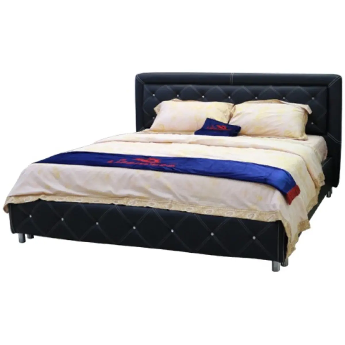 Lifemate Black Leather Bed(BH212)