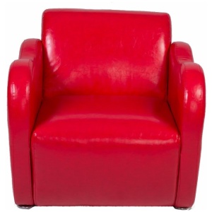Red Leather Single Sofa (SA410)